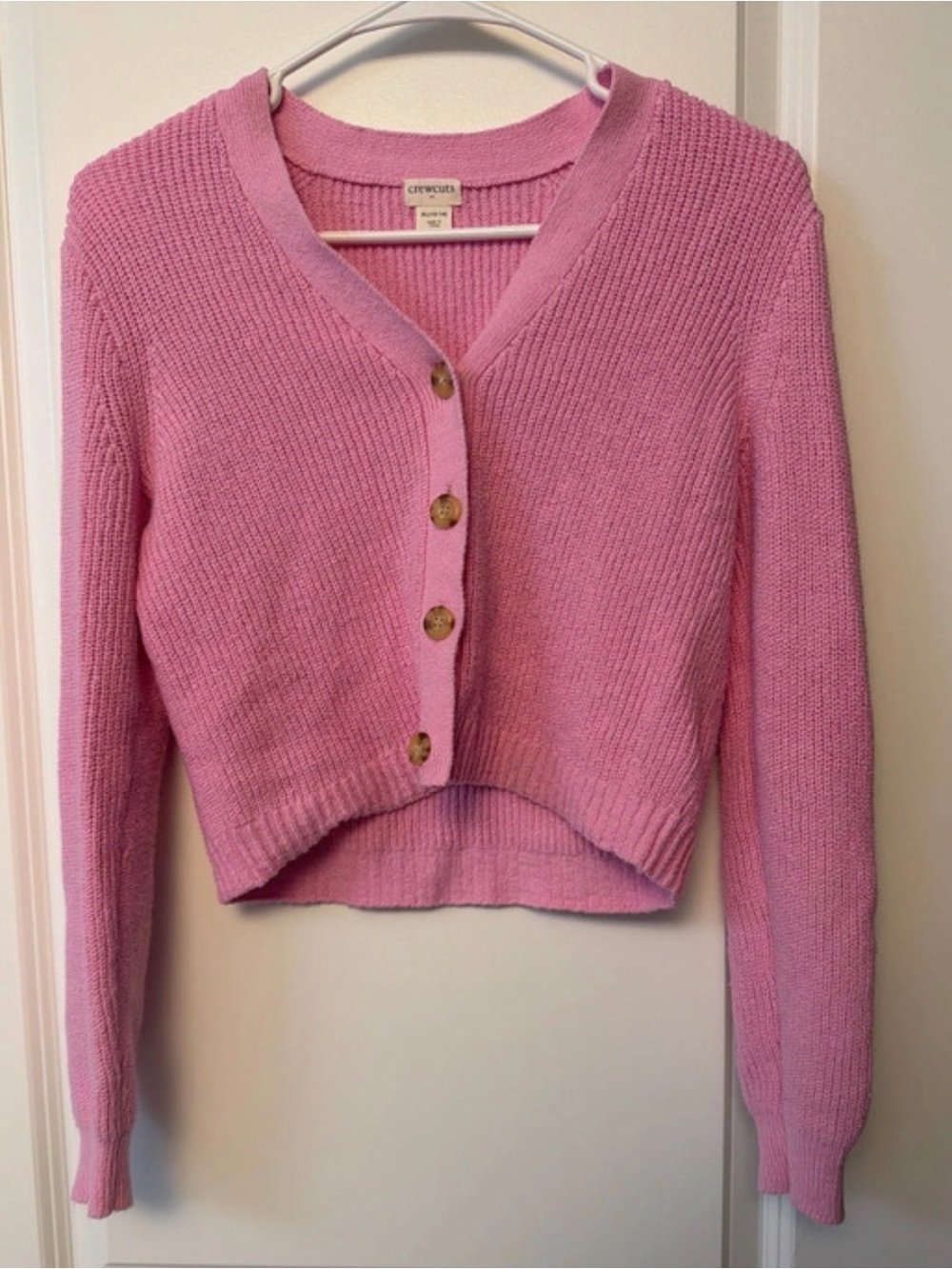Crewcuts Pink Button-Front Cardigan